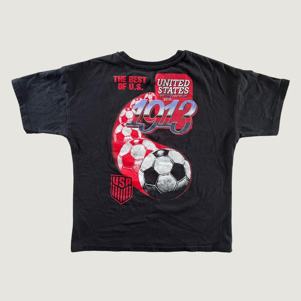US Soccer Federation Boys Large Black Graphic T-Shirt USA 1913 Soccer Ball Tee